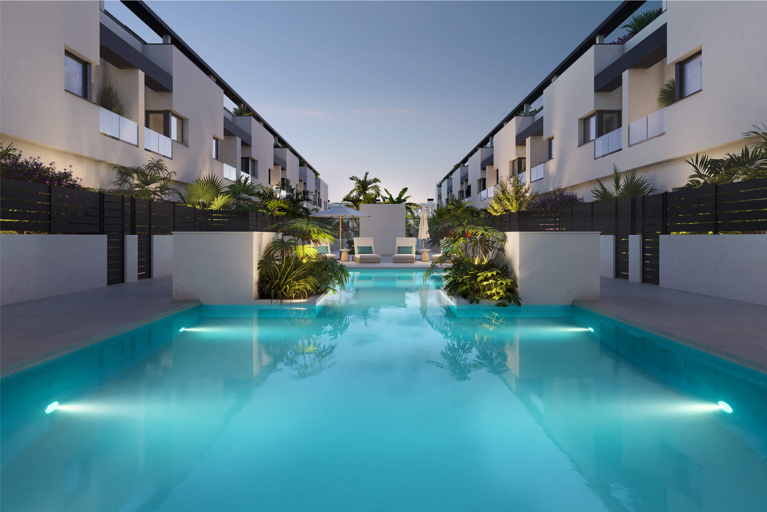 Alborada Residencial Mutxamel - Piscina Nocturna